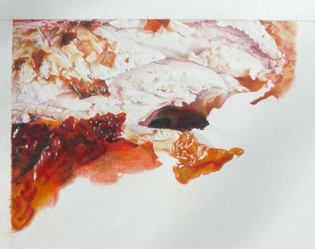 Chicken (in progress 2), colored pencils
