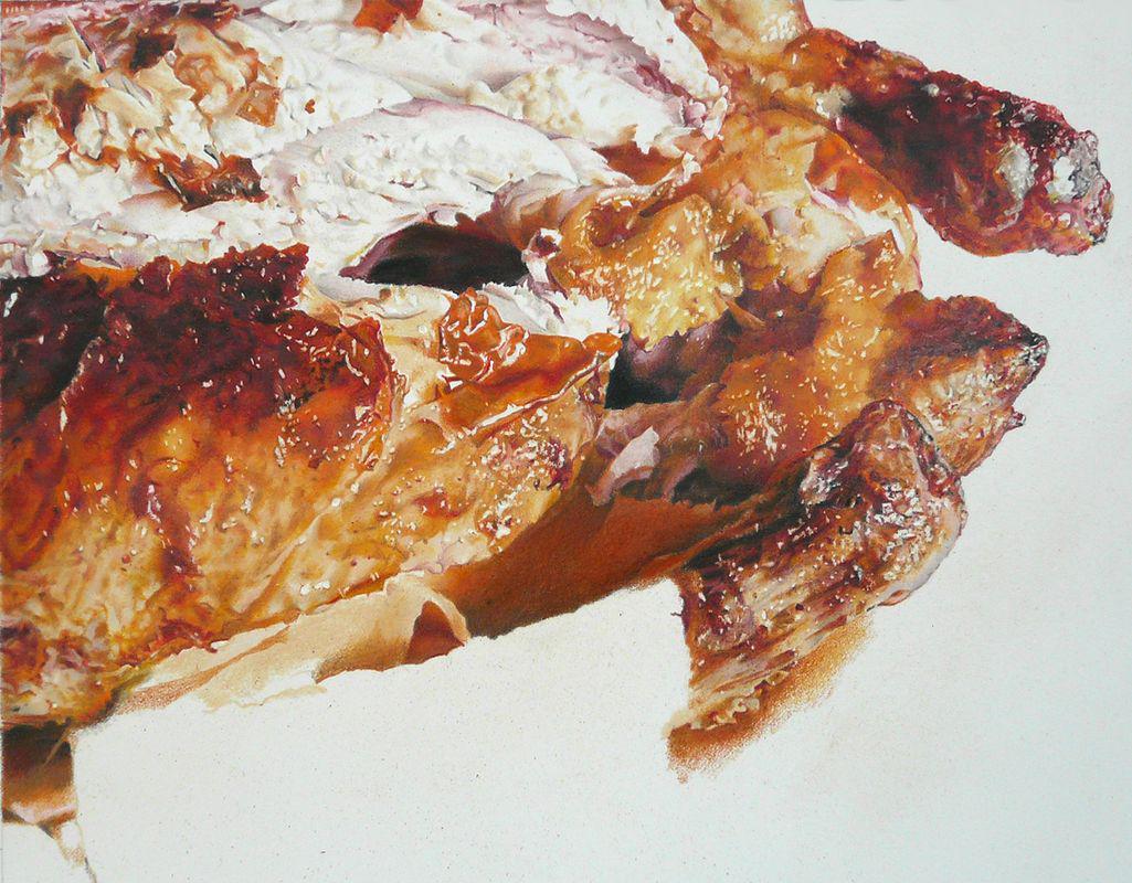 Chicken (in progress 4), colored pencils