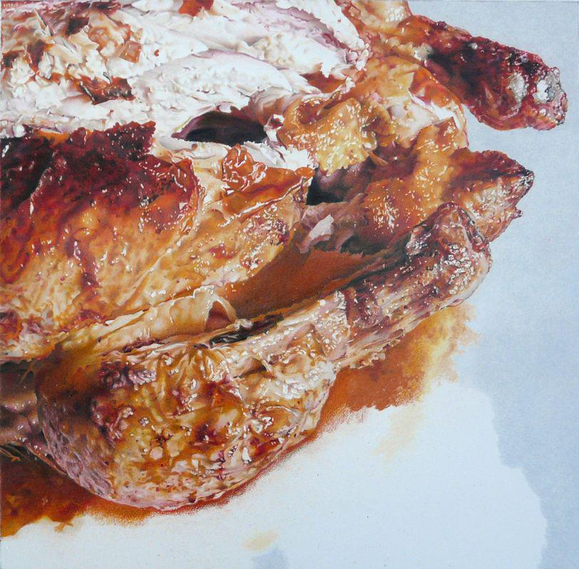 Chicken (in progress 5), colored pencils