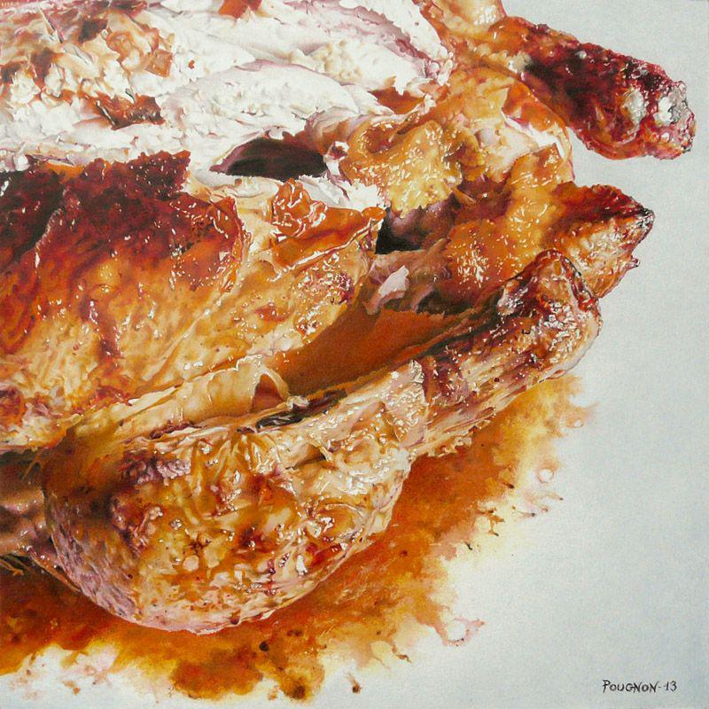 Chicken, 30x30 cm, colored pencils