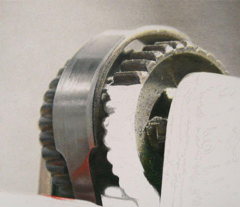 Lighter Bic (in progress 2), colored pencils