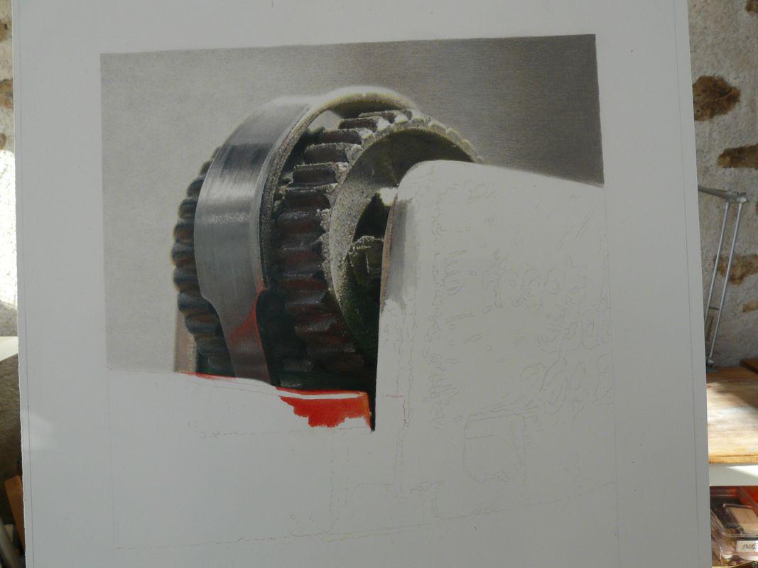 Lighter Bic (in progress 3), colored pencils