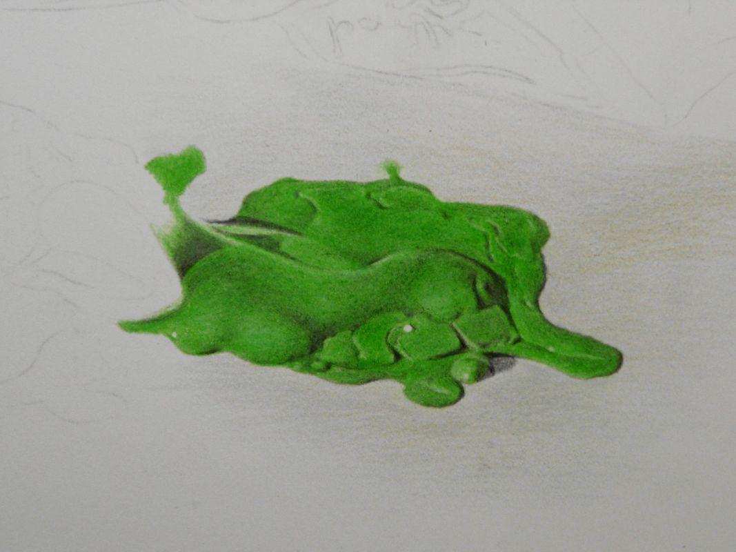 Cup &#38; brushes (in progress 1), colored pencils