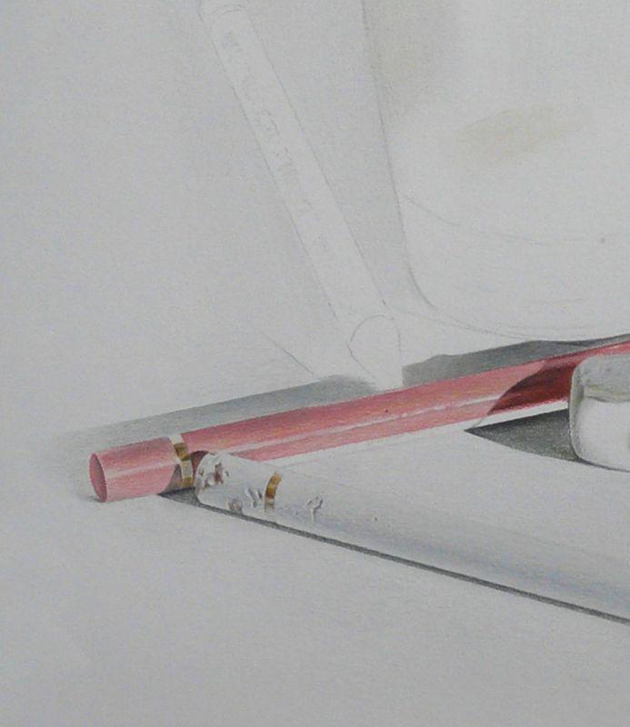Cup &#38; pencils (in progress 2), colored pencils
