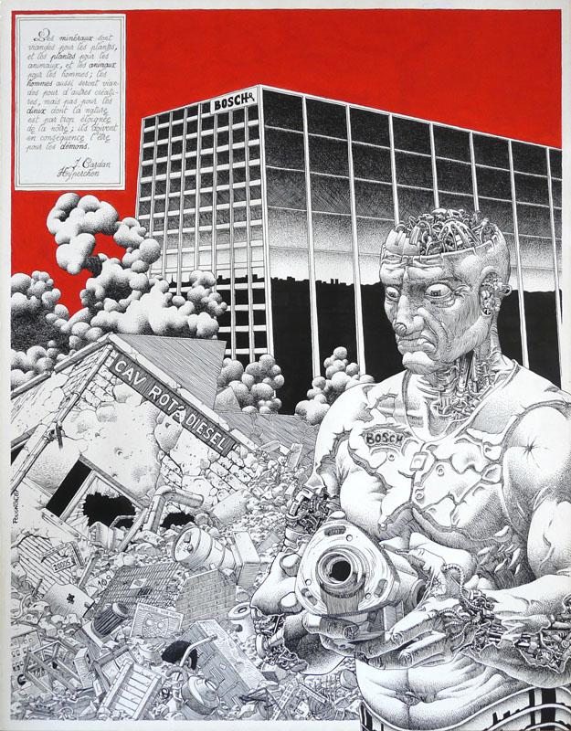 Indian ink, 50 x 65 cm, Xavier POUGNON